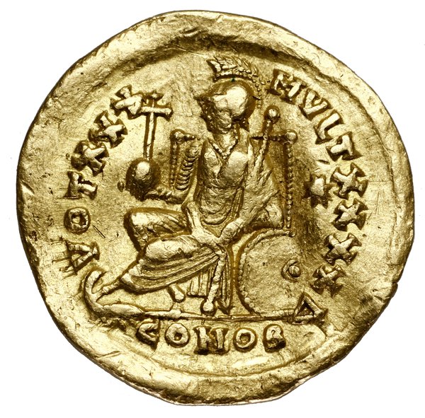 Solidus, 430–440, Konstantynopol; Aw: Popiersie 