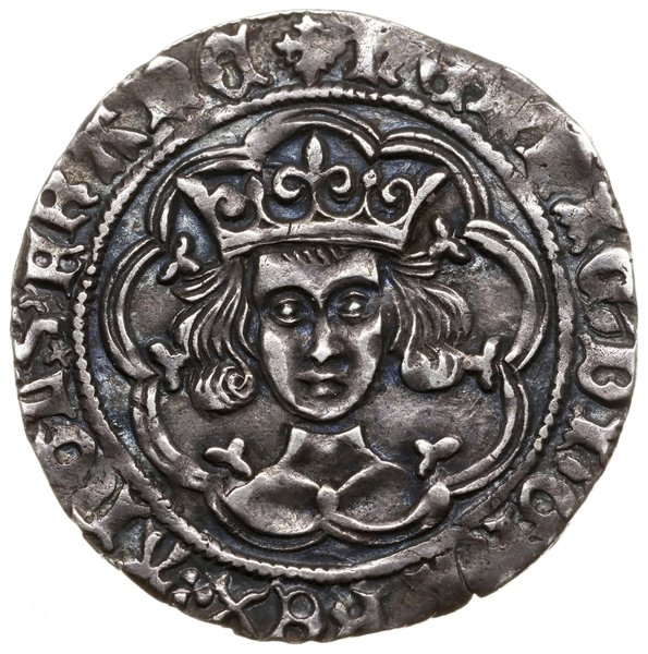Grosz, 1461–1470, Londyn; Aw: Popiersie władcy n