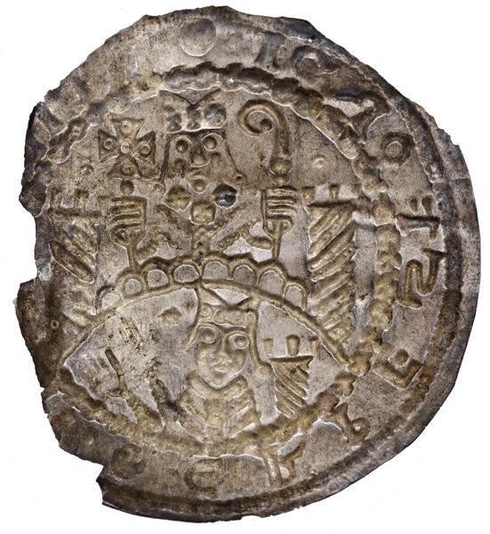 Brakteat, bez daty (1142–1153); na łuku półposta