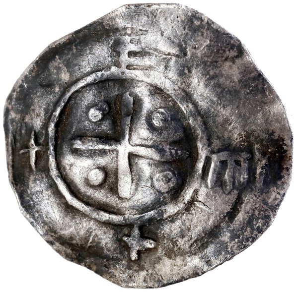 Denar, ok. 1013–1025; Aw: Wzgórze z krzyżem, wok