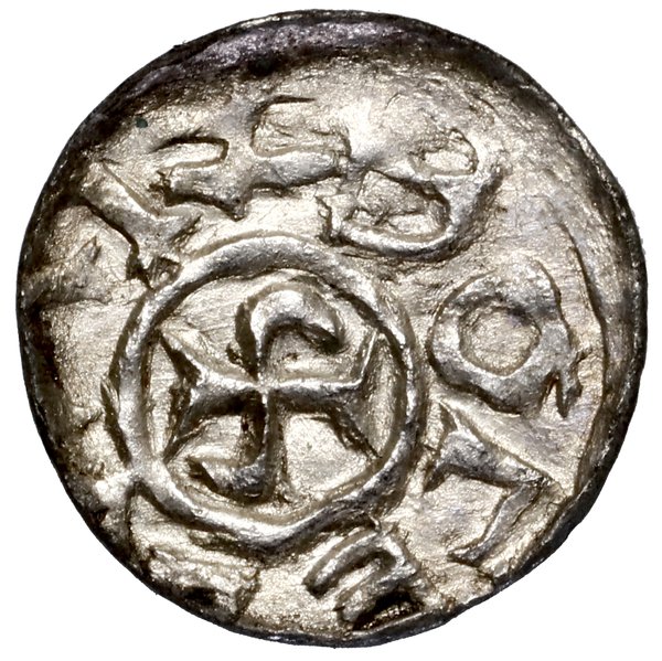 Denar, bez daty (1097–1107), Wrocław; Aw: Monogr