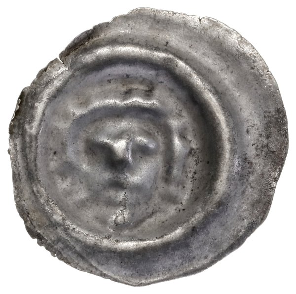Brakteat, XIII–XIV w.; Długowłosa głowa na wpros