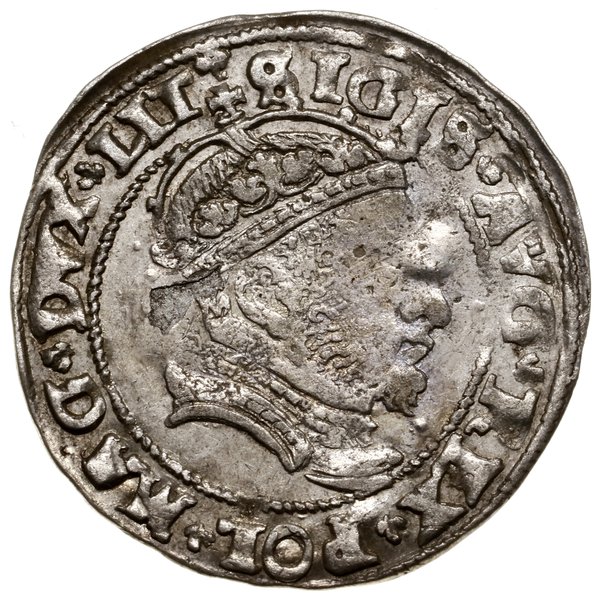 Grosz na stopę litewską, 1546, Wilno; Aw: Głowa 