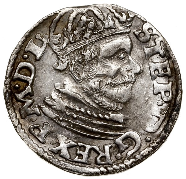 Trojak, 1585, Poznań; mała głowa króla (popiersi