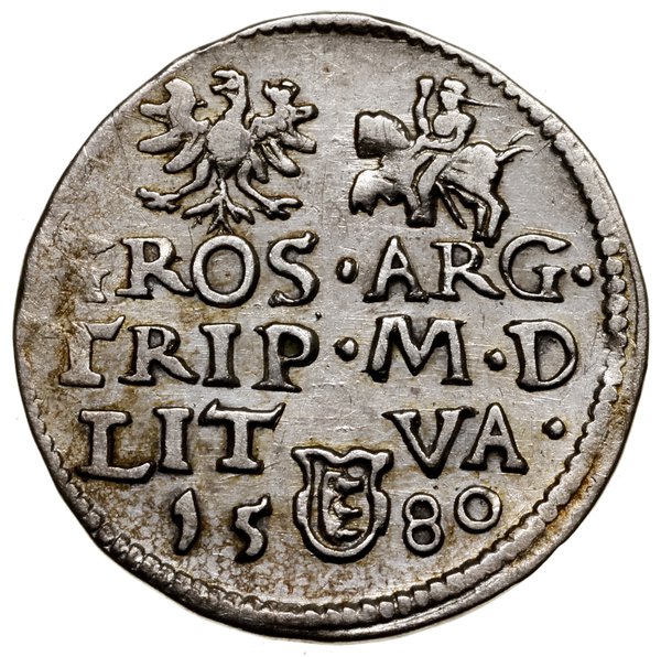 Trojak, 1580, Wilno; nominał III w kartuszu pod 