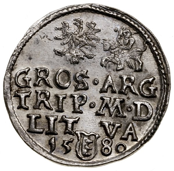 Trojak, 1580, Wilno; nominał III w okrągłej tarc