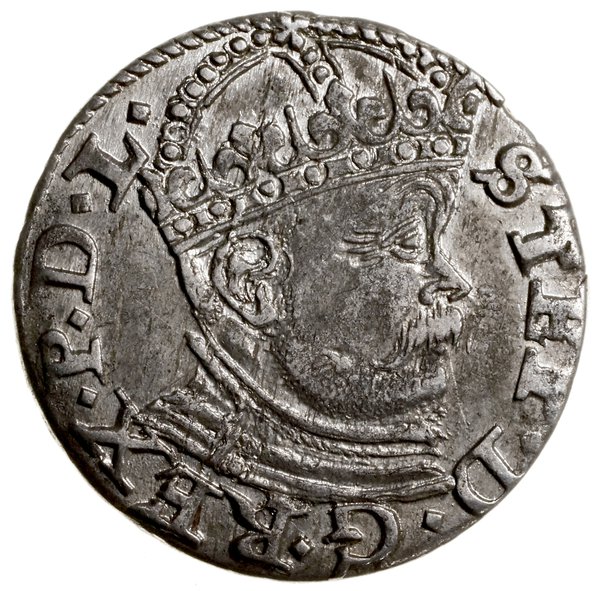 Trojak, 1586, Ryga; wariant z dużą głową władcy,