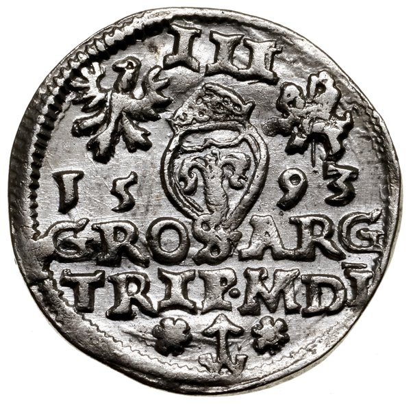 Trojak, 1593, Wilno; końcówki legend L / L, u do
