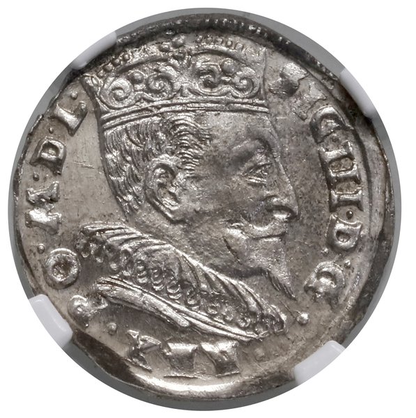 Trojak, 1594, Wilno; duża głowa króla, kropki po