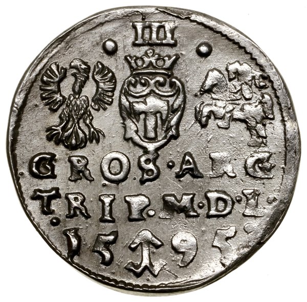 Trojak, 1595, Wilno; u dołu herb Chalecki, kropk