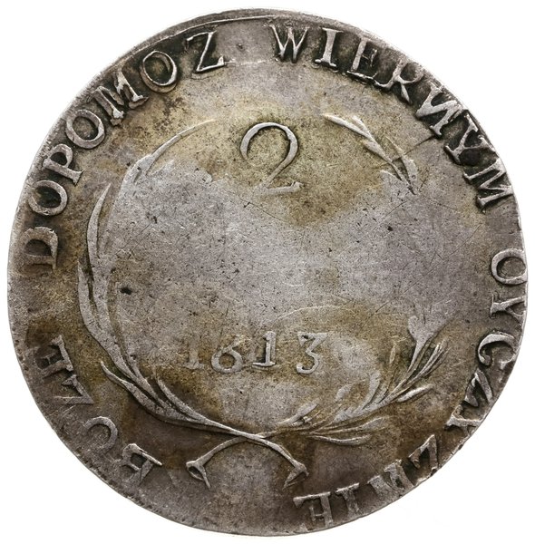 2 złote, 1813, Zamość; odmiana z krótkimi gałązk
