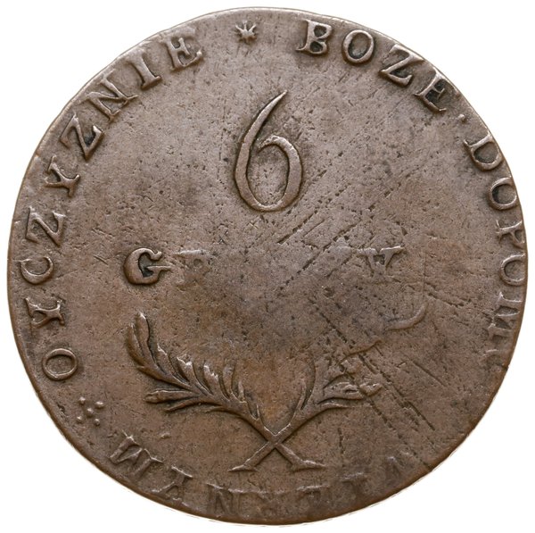 6 groszy, 1813, Zamość; Aw: Napis w poziomie; PI