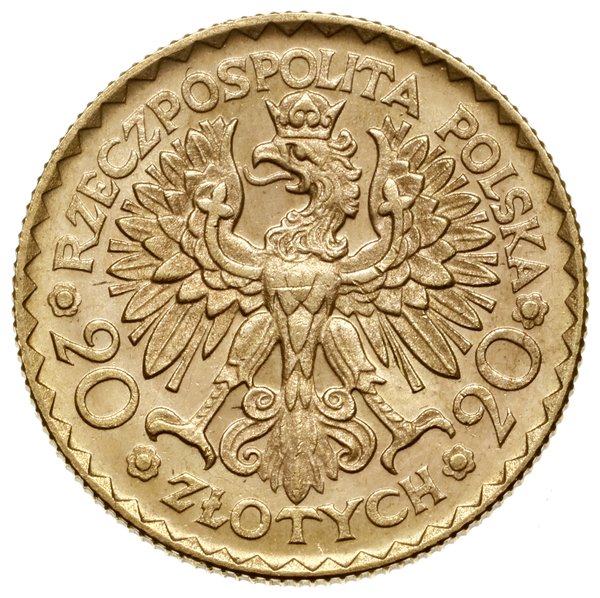 20 złotych, 1925, Warszawa; moneta wybita na pam
