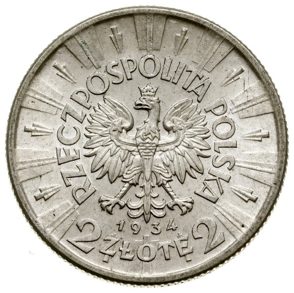 2 złote, 1934, Warszawa; Józef Piłsudski; Kop. 2