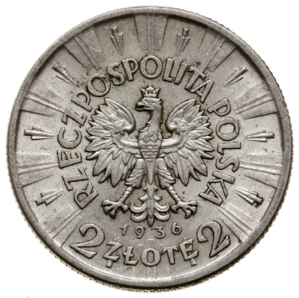 2 złote, 1936, Warszawa; Józef Piłsudski; Kop. 2
