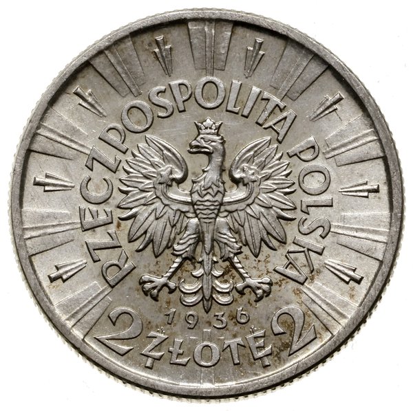 2 złote, 1936, Warszawa; Józef Piłsudski; Kop. 2