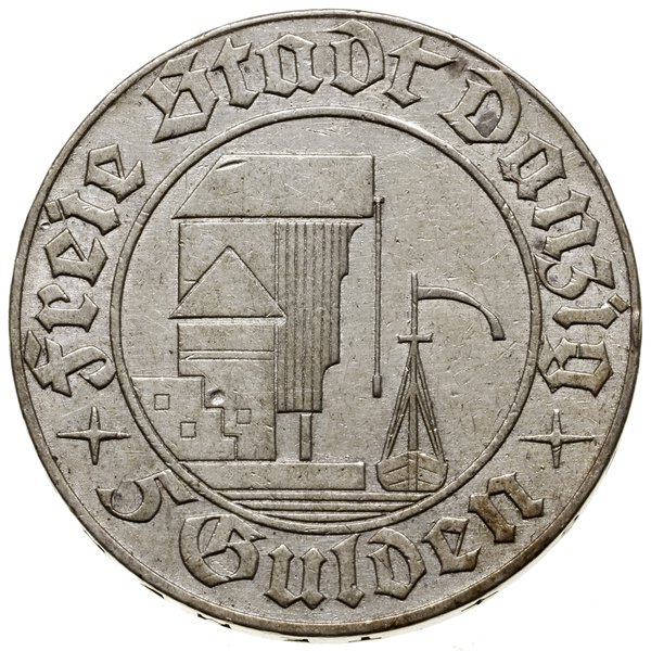 5 guldenów, 1932, Berlin; Żuraw portowy; AKS 8, 