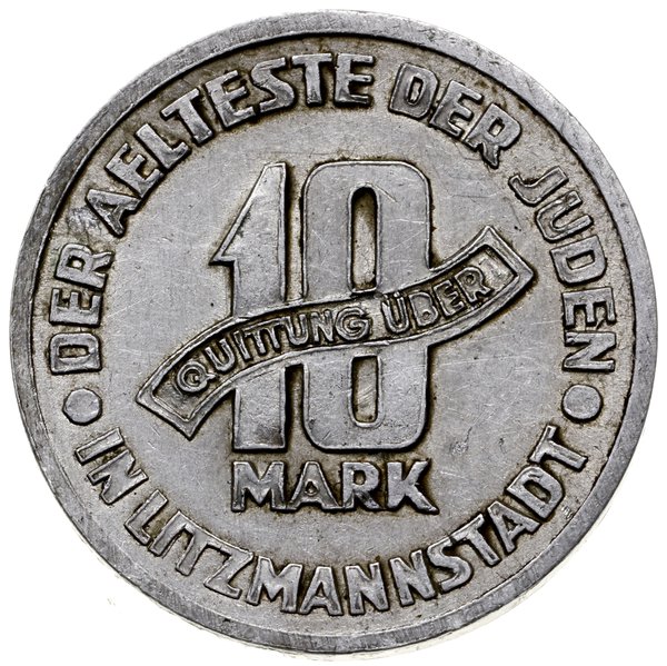 10 marek, 1943, Łódź; wybite na grubym krążku; J