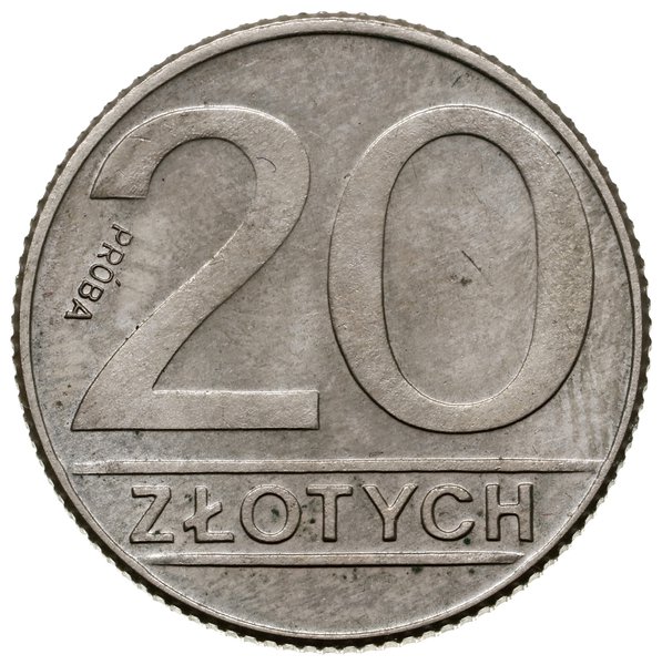 20 złotych, 1989, Warszawa; Nominał – PRÓBA (nap