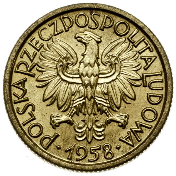 2 złote, 1958, Warszawa; Aw: Orzeł i napis POLSK