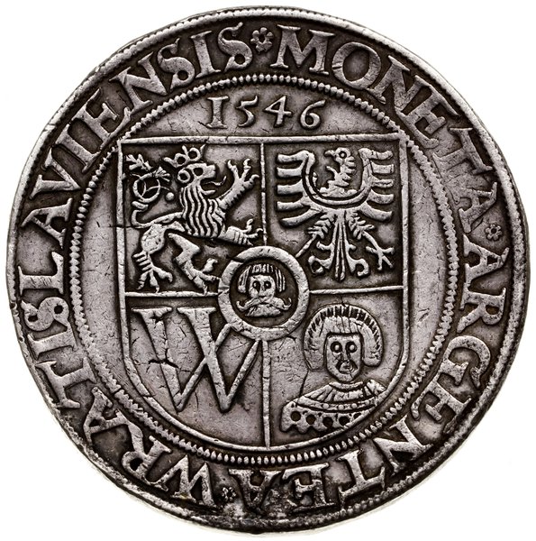 Talar, 1546, Wrocław; Aw: Pięciopolowa tarcza he