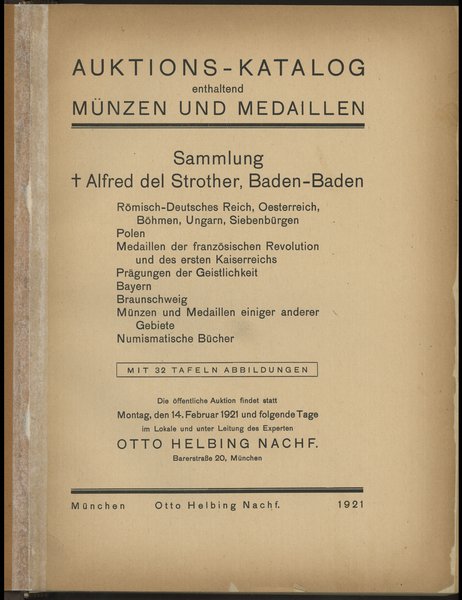 Katalog aukcyjny Otto Helbing Nachf. „Sammlung A