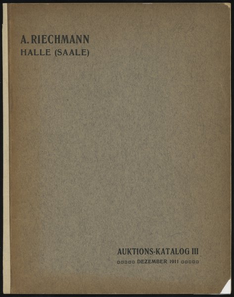Katalog aukcyjny Albert Riechmann „Sammlung D. S