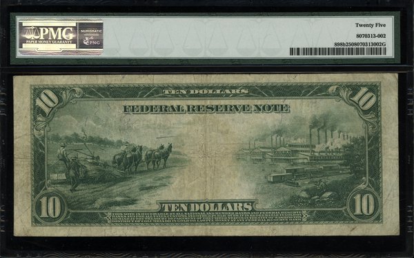 Chicago; 10 dolarów, 1914; numeracja G1589031A, 