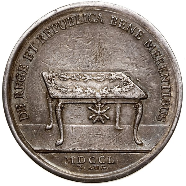 Medal nagrodowy z okazji święta Orderu Orła Białego, 1750, autorstwa Christiana Siegmunda Wermutha, Drezno