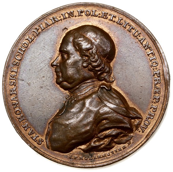 Medal pamiątkowy, 1771, autorstwa Jana Filipa Holzhaeussera poświęcony Stanisławowi Konarskiemu  (1700–1773)