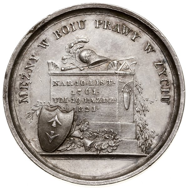 Medal na pamiątkę śmierci Stanisława Mokronoskiego (1761–1821), 1821, projektu Karola Emanuela Baerenda,  Warszawa