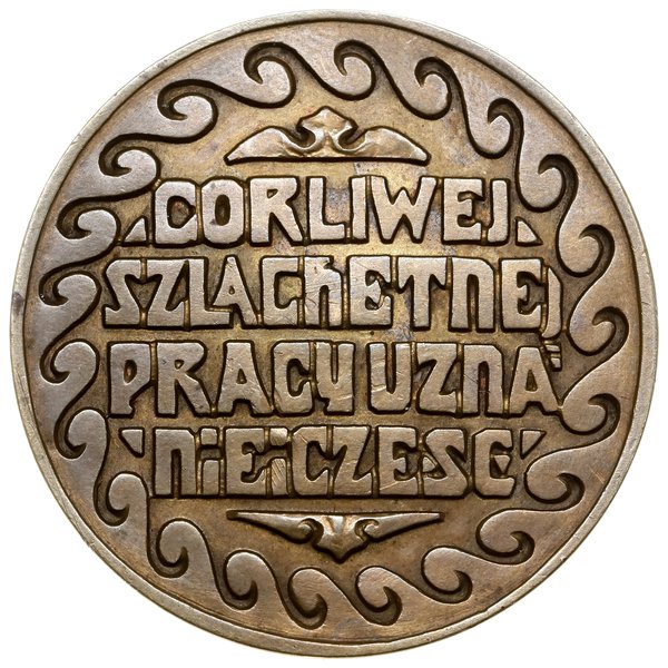 Medal nagrodowy Muzeum Techniczno-Przemysłowego, 1914, projektu Henryka Kunzka