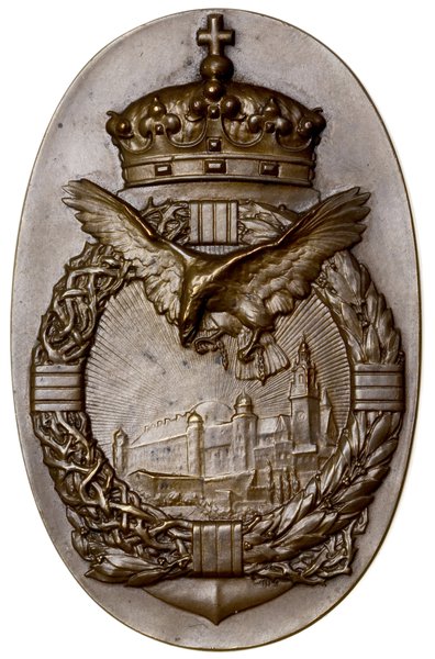 Medal pamiątkowy Akcji Niepodległościowej w Krakowie (jednostronna odbitka), (1914), projektu Józefa Wilka,  Wiedeń