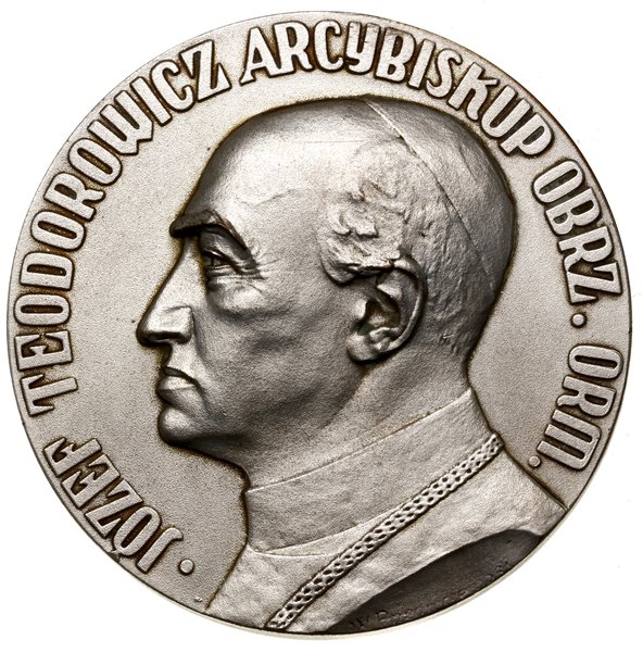 Medal na pamiątkę 25. rocznicy biskupstwa Józefa Teodorowicza (1864–1938), 1927, projektu Wojciecha  Przedwojewskiego, Warszawa