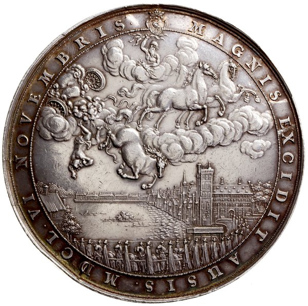 Medal satyryczny wybity z okazji śmierci namiestnika Holandii Wilhelma II Orańskiego, 1650, autorstwa  Sebastiana Dadlera