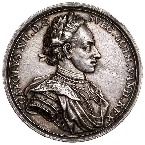 Medal na pamiątkę szczęśliwego powrotu króla do Szwecji, 1714, autorstwa Martina Brunnera, Norymberga
