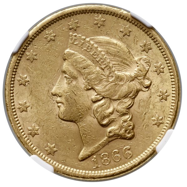 20 dolarów, 1866 S, San Francisco; typ Liberty H