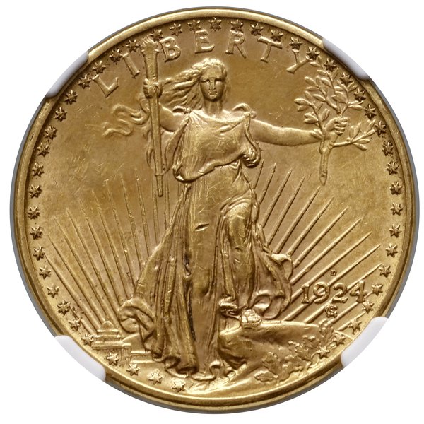 20 dolarów, 1924 D, Denver; typ Saint Gaudens; F