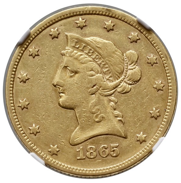 10 dolarów, 1865 /INV 186/ S, San Francisco; typ
