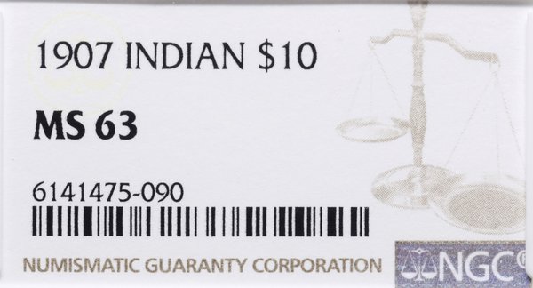 10 dolarów, 1907, Filadelfia; typ Indian Head, w