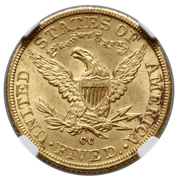 5 dolarów, 1891 CC, Carson City; typ Liberty Hea
