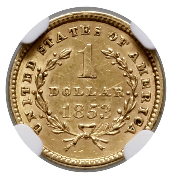 1 dolar, 1853, Filadelfia; typ Liberty Head; Fr.