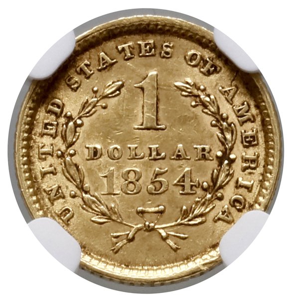 1 dolar, 1854, Filadelfia; typ Liberty Head; Fr.