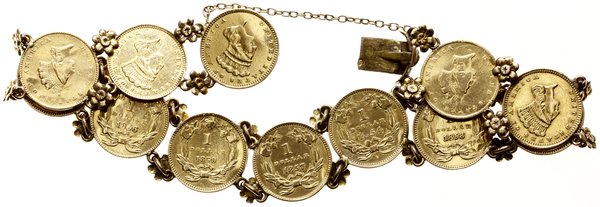 złota bransoleta z 12 złotymi monetami o nominal