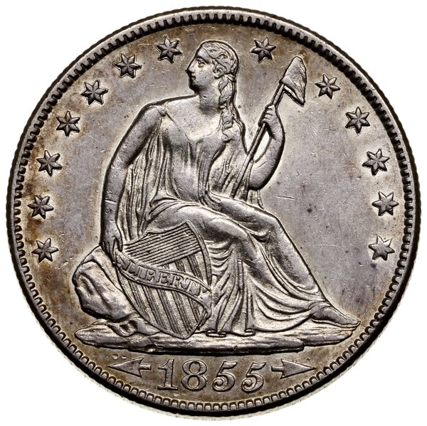1/2 dolara, 1855 O, Nowy Orlean; typ Liberty Sea