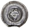 Brakteat, 1230–1290; Ukoronowana schematyczna głowa na wprost (?);  srebro, 18.4 mm, 0.27 g; zgięc..