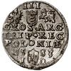 Trojak, 1583, Olkusz; litery I-D (Jana Dulskiego) rozdzielone herbem Przegonia pod datą, krzyżyk m..