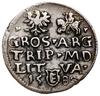 Trojak, 1580, Wilno; nominał III w kartuszu pod popiersiem władcy rozdzielającym napis R - EX, na ..