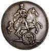 Półtalar wikariacki, 1711, Drezno; Aw: Król na koniu w prawo, pod koniem pięciopolowa tarcza z her..