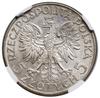 5 złotych, 1933, Warszawa; Głowa kobiety w czepcu; Kop. 2950, Parchimowicz 116c; piękna moneta  w ..